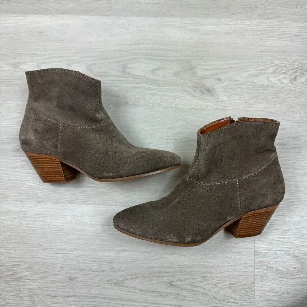 Aquatalia Suede Ankle Bootie Womens 9‎ Brown Heeled NEW
